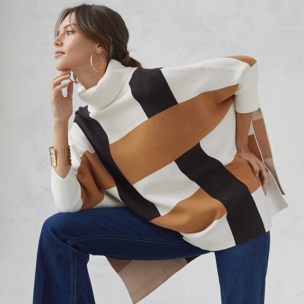Anthropologie Mod Turtleneck Poncho